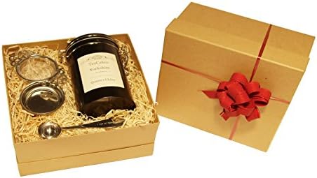Queen's China Oolong Tea Gift Set Loose Leaf Tea Wrapped 100g in Caddy with Tea Strainer and Measuring Spoon by TeaCakes of Yorkshire