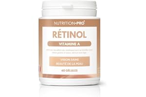 NUTRITION-PRO Rétinol (Vitamine A) - 60 gélules | Anti-âge | Beauté de la peau | Vision saine | 100% naturel | Fabriqué en France | Nutrition pro