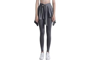 GUKOO Tennisbekleidung Skort 2 in 1 Mit Taschen Yoga Pants Damen Sportskort Laufskort Tennisröcke Sport Lauf Fitness Workout Leggings