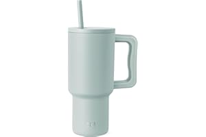 Simple Modern Tazza Termica con Cannuccia e Manico | Bicchiere Termico in Acciaio Inossidabile Isolato | Regali per Donne & Uomini | Trek | 890ml | Sea Glass Sage