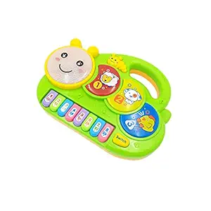 VGRASSP Happy Caterpillar Piano Musical Toys for Babies and Kids Green Small Piano for Kids Musical Piano Best Toy(Green)