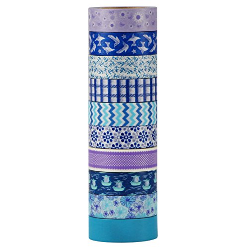 UOOOM 10 Rolls Beautiful Washi Tape Masking Tape deko klebeband buntes Klebebänder DIY scrapbook deko (Design 9032) - 8