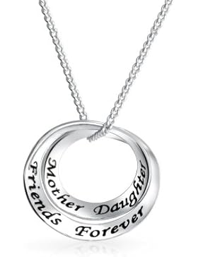 Bling Jewelry Mutter Tochter Freunde für immer unendlich Stirnreif Anhänger Sterling Silber Halskette 15,5 Zoll