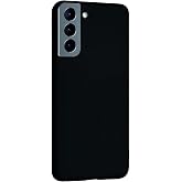 Siyah Samsung Galaxy S21 ile Uyumlu Kılıf Silikon Rubber Telefon Kılıfı ve Kabı Darbe Emici, İnce ve Yumuşak Dokulu, Kaymaz T