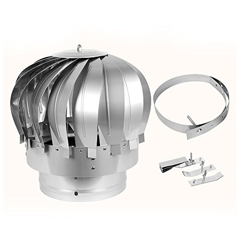 Preisvergleich Produktbild 200mm Edelstahl Drehbarer Kaminaufsatz Schornsteinabdeckung Kugelaufsatz Lüftungsaufsatz