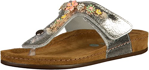 Preisvergleich Produktbild Wolkenwerk Claudia 10124 Damen Zehensteg Sandalen Silber, EU 42