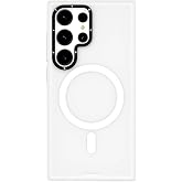 Youngkit Galaxy S24 Ultra Uyumlu Kılıf Magsafe ile Uyumlu Youngkit Hidden Sand Serisi Kapak Beyaz