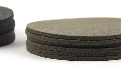 NordernArt 6er Set Getränkeuntersetzer aus Filz rund 10cm natur Wollfilz, Untersetzer zum Schutz Ihrer Oberflächen für Wohnzimmer Bar Küche, edle Optik, Farbe wählbar (Taupe / grau) - 3