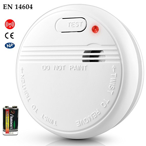 Preisvergleich Produktbild Elektrischer Rauchmelder Optischer Feuermelder Fotoelektrischer Rauchwarnmelder mit Batterie, EN14604, 1 Stück (1 Stück)