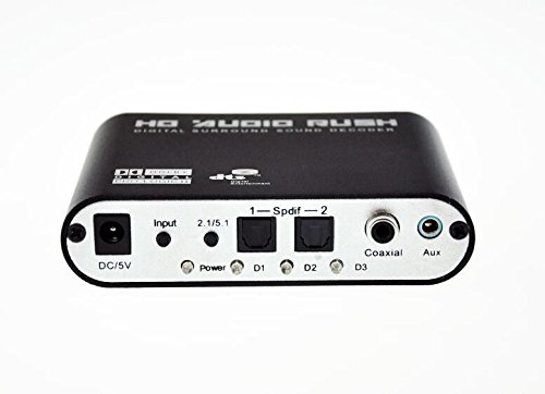 Generic 2014 New 5.1 Channel AC3/DTS Digital Audio Converter Gear Surround Sound Rush Decoder HD Players For PC DVD Headphone - Image 5