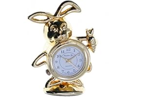 CHRISTIAN GAR Reloj Analógico de Sobremesa Decoración Miniatura - Conejo (4 x 5 x 1,5 cm.)