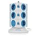 Produktbild SAFEMORE Schaltbare 11 Fach Steckdosenleisten Mehrfachsteckdosen Steckdosenturm mit 2 USB Anschlüsse 2500W/10A Blau