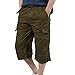 Produktbild Shorts Herren Cargo LUCKYCAT Sommer lose große Taille Männer Tasche Hosen beiläufige lose 7 Hosen Overalls Shorts Hose Sommerhosen Pants Hosen (Gelb, M(AsianM=EUS))
