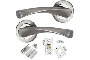 HANDLESTORE Dual Finish Chrome Twist Door Handle Pack with Hinges & Latch