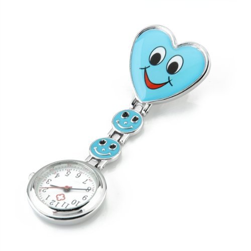 Gleader Schwesternuhr Pulsuhr Ansteckuhr Krankenschwesteruhr Quarz blau neu - 2