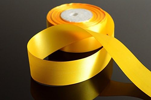 Glamour Beauty 25M Satin Ribbon Reel Wide Double Faced Satin Ribbon Roll Quality Ribbon Crafts (Yellow 10mm)