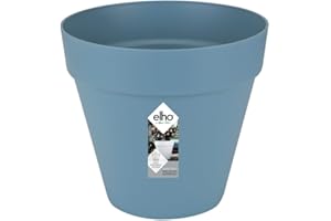 elho Loft Urban Round 30 - Large Plant Pot Outdoor - 100% Recycled Plastic - Ø 28.5 x H 26.0 cm - Blue/Vintage Blue
