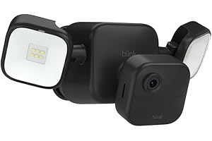Blink Außenkamera mit Flutlicht (neueste Generation) | Kabellose intelligente Sicherheitskamera, 700 Lumen LED, zwei Jahre Batterielaufzeit, verbesserte Bewegungserfassung | Sync-Basismodul enthalten