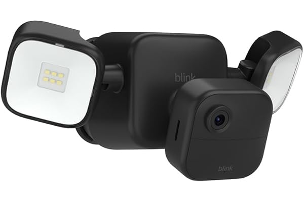 Caméra extérieure avec projecteur Blink (nouvelle génération) | Caméra de surveillance connectée sans fil, LED de 700 lumens | Module de synchronisation de base inclus