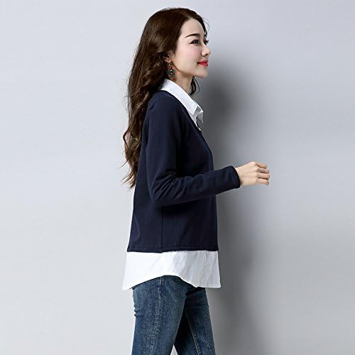 Mayihang Blouse Shirt Lapel Sweater Sweater Shirt Lapel Short Spring,Tibetan Green Color,L