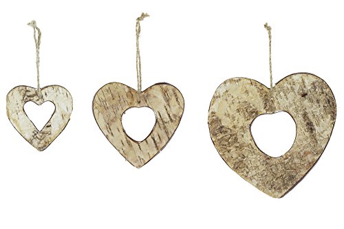 Deko-Hänger „Herz“, natur im 3er Set - 2