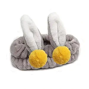 Trendy Works Plush Makeup Headband (1 Piece) Spa Facial Soft Head Wrap Elastic Hair Band (Random Color)