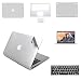 Produktbild i-buy 6 in 1 Full Body Skins Aufkleber Sticker für Apple MacBook Air 33 cm Full Haut + Palm Guard + Displayschutzfolie + Tastatur Cover – Gold silber MacBook Air, 33 cm (13 Zoll)
