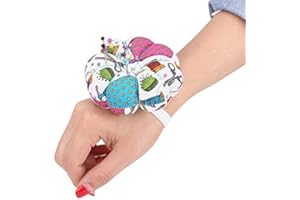 HEEPDD Alfombrilla de coser Costura floral Diseño de calabaza Kit de costura Alfileres de almacenamiento para la bandeja extraíble Alfiletero incorporado Cojín Nociones Paquete Muñequera Decoración(#1)