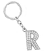 Produktbild OSYARD Schlüsselanhänger,Keychain,Keyring,Schlüsselring,A-Z Initialen Brief Schlüsselbund Glänzend Silber Schlüssel Ring Taschen Rucksäcke Anhänger Zubehör
