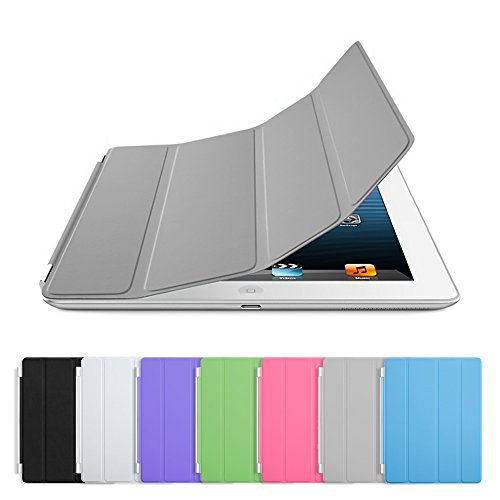 doupi® Smart Cover für iPad 2 3 4 mit Smart An/Aus Funktion Etui Schutz Hülle Kunstleder Schutzhülle Ständer Tasche grau - 3