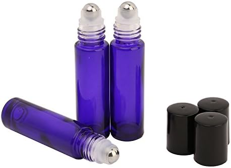 YOOHO 10 ML Refillable Roller Bottles For Essential Oil Aromatherapy Perfumes Lip Balms (Pack of 6)