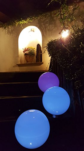 2 x LED Solarleuchte MARA Gartenleuchte Kugelleuchte mit Erdspieß Bodenleuchte Kugelset Durchmesser 15 + 20cm Dekoration wahlweise umschaltbar zwischen LED kaltweiß und farbwechselnd - 4