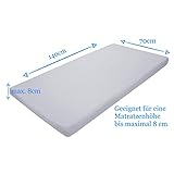 Baby Spannbetttuch 70×140 Spannbettlaken 100% Baumwolle Jersey Babybett Bettlaken Gummizug Rosa Blau Weiß im 2er SET - 4