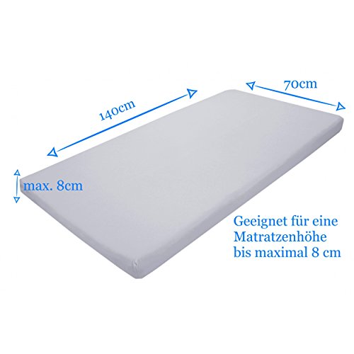 Baby Spannbetttuch 70×140 Spannbettlaken 100% Baumwolle Jersey Babybett Bettlaken Gummizug Rosa Blau Weiß im 2er SET - 3