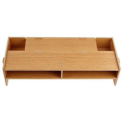 Desktop Monitor Stand Universal Desktop Monitor Ständer Wasserdichte und feuchtigkeitsbeständig Monitorständer für Desktop Schreibtisch - Monitor LCD TV Fernsehapparat Laptop Computer Schirm - Braun