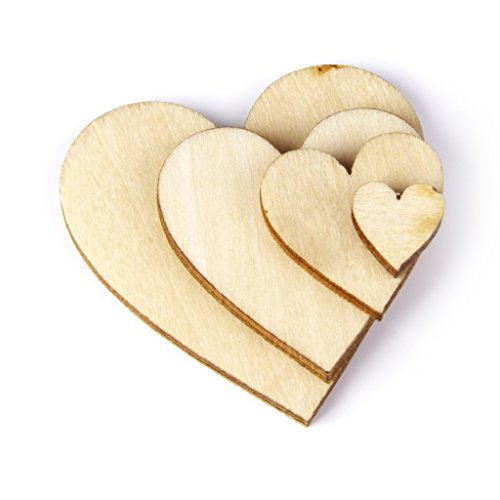 Basswood Leer Pfirsich Herz Schmuck für DIY Kunsthandwerk 40mm 50 Stück - 5
