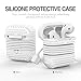 Produktbild AirPods Silikon Hülle | Silikonhülle Case Kopfhörer mit AirPods Riemen Abdeckung für Apple AirPod Hot Aufladen Cover | Shock Proof Schutz | Anti-Verloren Tasche Stoßfeste Schutzhülle (Weiß)