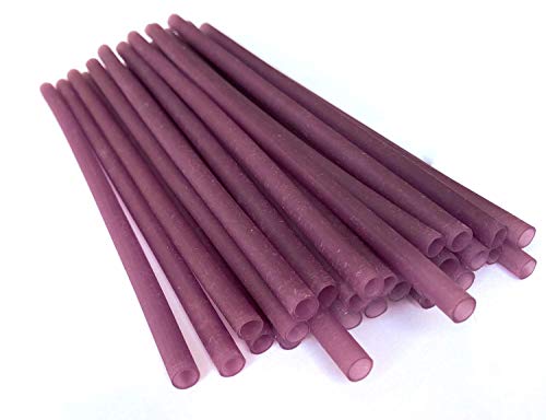 ZotiYuri Eco Rice Straws - Biodegradable - Ecological - Party - Cocktail - Drink Straws - Non Plastic - say no to Plastic (Purple)