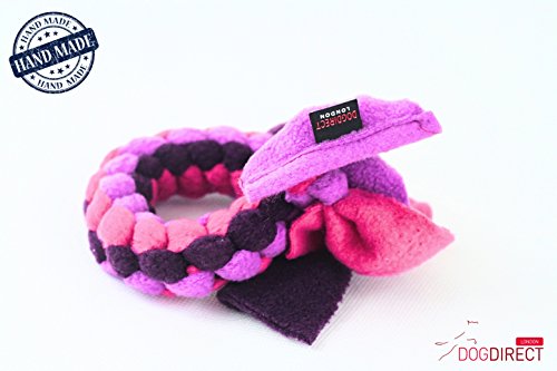 DOG-RING-TUG-TOY-Tugger-Tug-Chase-Rope-SMALL-15cm6in-LARGE-25cm10in-HAND-MADE-Soft-plaited-Flexible-FLEECE-DOG-RING-TOY-IN-VARIOUS-COLOURS-SIZES-Ideal-FOR-TRAINING-or-for-PUPPY-PLAY-High-QUALITY-Hand-