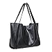 Fineplus Women's New Extra Large Fashion Leather Lady Versa Diaper Shopper Shoulder Bag Black