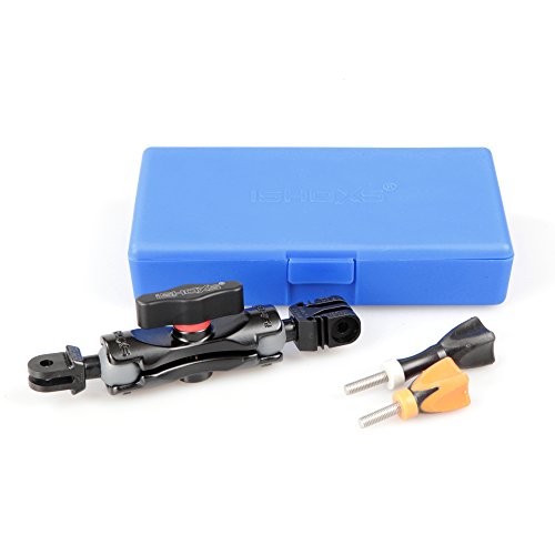 iSHOXS Small Grap 60 Set, Aluminium Extension, 60mm lang, aus 6061er Alu Druckguss für GoPro Halterungen, superrobust und extrem flexibel und schnell verstellbar, mit zwei 2K Mounthandles - 3