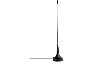 Sky Vision DTA 50 Antenne DVB-T/ DVB-T2 mit 3dB Verstärkung, passive Antenne für innen und außen, störungsfreier Empfang, HDTV und DAB+ Empfang, gummierter Magnetfuß, 2 m Antennen-Kabel, schwarz