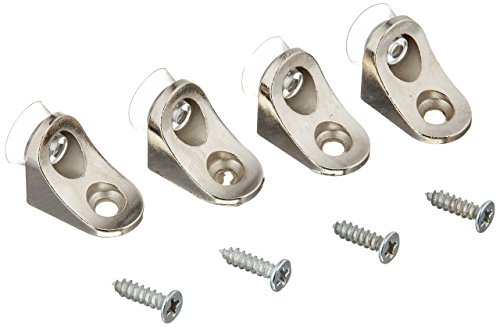 Preisvergleich Produktbild Glasregal, Metall, Silberton, Halterung Halter, 4 Stück