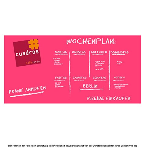 Selbstklebende Tafelfolie | Markerfolie in versch. Größen & Farben ab 14,90 € | Whiteboardfolie Boardmarkerfolie | inkl. 2 Stück Kreide | Wandfolie Cyclamen (120×60 cm) - 2