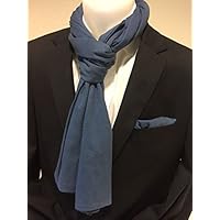 Exklusiver Herren Schal mit passendem Einstecktuch in Blau
