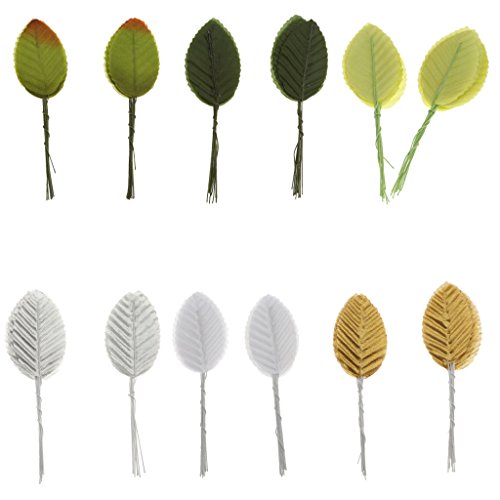 200pcs Künstliche Blätter Deko Blätter Grün Floristik Basteln Hobby Seide Rosenblätter Blumensträuße Hochzeit Knopfhellgrün – dunkelgrün - 5