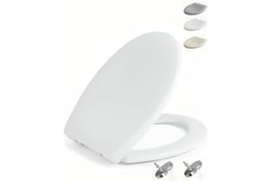 HySail Abattant WC avec Frein de Chute – Durable, Écologique, Résistant à la Décoloration, Abattant WC Clipsable pour Nettoyage Facile, Taille 44,3 x 36,9 cm, Forme O Universelle