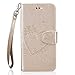 Produktbild Google Pixel Hülle, Bear Village® PU Leder Flip Tasche, Schutzhülle mit Ständer Funktion und Card Holder, Handyhülle für Google Pixel, Gold