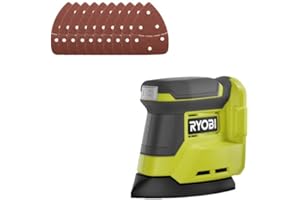 Pack RYOBI - Ponceuse triangulaire RPS18-0 - 18V OnePlus - sans batterie ni chargeur - Lot de 10 feuille abrasive SCS10A - Grain 60, 80 et 120