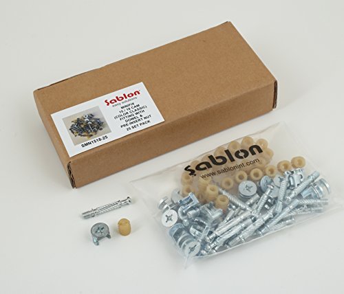 Sablon Minifix 15/18 Cam (color, clásico), con tacos y pre-insert tuerca juego de 25 unidades